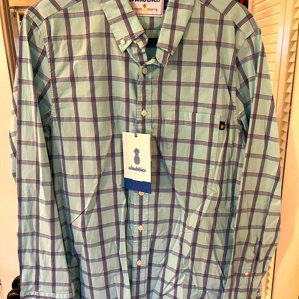 Chubbies long sleeve shirt. Large. Slim fit. New